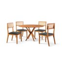 Ver imagem 3 de Conjunto de Sala de Jantar Mesa 120 cm com 4 Cadeiras Ava Marrom/Preto