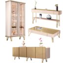 Ver imagem 1 de Conjunto 1 Cristaleira 1 Buffet 1 Mesa de Centro e 1 Aparador Évora/saluti/cadenza/vivant Off White/