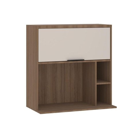 Armário Aéreo de Cozinha 80cm 1 Porta Basculante com Espaço para Micro-ondas Aspen Luciane Mó