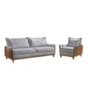 Ver imagem 1 de Conjunto Living 4 Lugares Sofá Poltronas Dubai Cinza