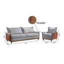 Ver imagem 3 de Conjunto Living 4 Lugares Sofá Poltronas Dubai Cinza