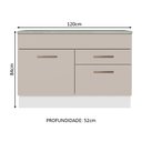 Ver imagem 3 de Balcão de Pia Cozinha 1 Porta e 2 Gavetas (com Tampo) Branco/crema Agata Madesa