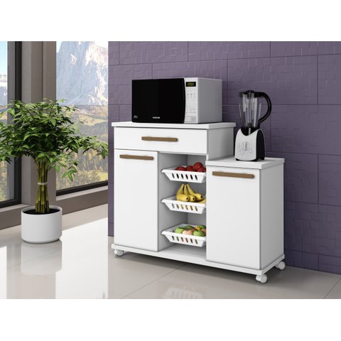 Armário de Cozinha com Fruteira Teresina Arte Móveis:branco