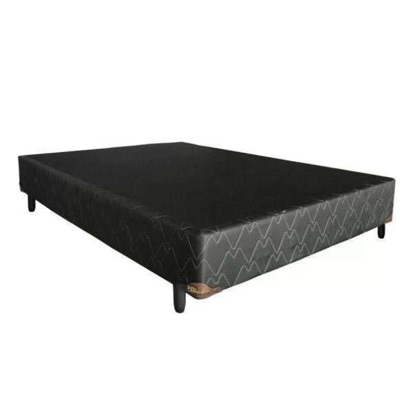 Base Box Casal 138x188x37cm Probon Em Eucalipto Preto 37 Cm X 138 Cm X 188 Cm