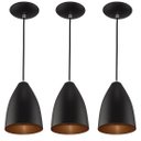 Ver imagem 1 de Kit 3 Pendentes Vegas Premium Gourmet Aluminio Preto/Cobre