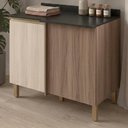 Ver imagem 3 de Balcão Canto Reto com Tampo 1 Porta MDF 89 cm Kali 1222722 Carvalho Toq Bianco Nicioli