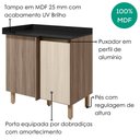 Ver imagem 4 de Balcão Canto Reto com Tampo 1 Porta MDF 89 cm Kali 1222722 Carvalho Toq Bianco Nicioli