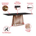 Ver imagem 2 de Mesa de Jantar Retangular 8 Lugares 200x90cm Gabi Preto/Noronha - Straub Web
