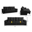 Ver imagem 2 de Sofá Retrátil 2 Lugares 1,90m com Molas Mara Suede Preto