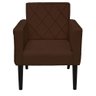 Kit 2 Poltronas Estofada Decorativa para Quarto Closet Dalila Suede Marrom - DL Decor - 2