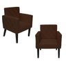 Kit 2 Poltronas Estofada Decorativa para Quarto Closet Dalila Suede Marrom - DL Decor - 1