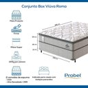 Ver imagem 7 de Conjunto Box Viúva Mola Probel Roma (128x188x56cm)