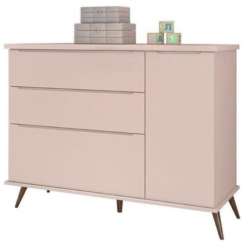 Cômoda Sapateira Alice 100% Mdf 3 Gavetas para Quarto de Bebê Infantil - Phoenix Baby