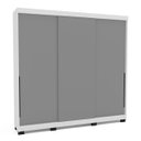 Ver imagem 2 de Roupeiro Madri 3 Portas de Correr 4 Gavetas 217x213cm Cinza/Branco 250704