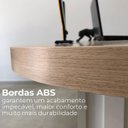 Ver imagem 6 de Mesa para Escritório com Tampo Curvado e Pés Ripados Carvalho/branco
