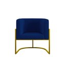Ver imagem 7 de Kit 2 Poltronas + Sofá 2 Lugares Base de Metal Gold Balaqui Azul Marinho