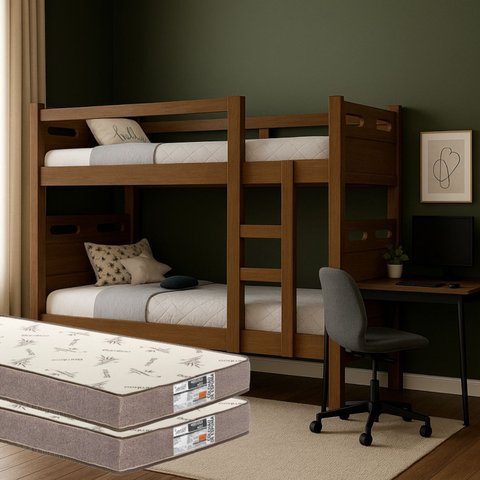 Beliche Infantil ou Adulto com 02 Colchões D33 Inclusos Proteção Superior Total Super Resistente