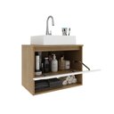 Ver imagem 1 de Balcão Gabinete Suspenso para Banheiro 60cm Bn3606 com Cuba Bn3600 Amêndoa Branco Tecnomobili