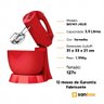 Batedeira Compacta Cadence Jolie Vermelha 3 Velocidades Portátil e Fixo - 127v - 7