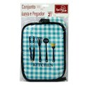Ver imagem 4 de Kit Luva de Forno Termica com Descanso - Pegador Kit Luva de Cozinha e Descanso de Panela Cooks Xadr