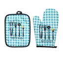 Ver imagem 1 de Kit Luva de Forno Termica com Descanso - Pegador Kit Luva de Cozinha e Descanso de Panela Cooks Xadr