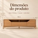 Ver imagem 3 de Rack 2 Portas 1 Gaveta 1,80m Nest em Madeira Maciça - Tauari