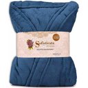 Ver imagem 1 de Roupão Microfibra Plush Inverno Frio Toque Macio Unissex Cor: Azul Profundo Tamanho: G
