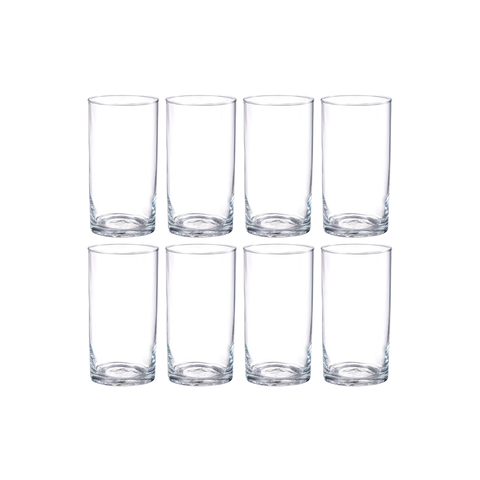 Jogo 8 Copos Altos de Vidro Vghome 350ml