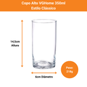 Ver imagem 2 de Jogo 8 Copos Altos de Vidro Vghome 350ml