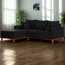 Ver imagem 2 de Sofá 3 Lugares Beny com Chaise Esquerdo Linho Preto