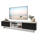 Ver imagem 2 de Rack para Tv até 80 Polegadas 218 Cm 2 Portas Branco/preto Lux Madesa