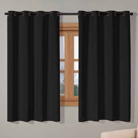 Cortina Blackout Tecido 2,20m X 1,30m Corta 100% Luz Blecaute para Sala Quarto Janela Cozinha Preto