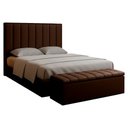 Ver imagem 1 de Cabeceira e Recamier Bau Casal 140 Cm Dalia Suede Marrom Artte