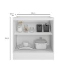 Ver imagem 4 de Conjunto Balcão 80cm c/Tampo, 3 Aéreos Unna - Branco/Carvalho Oak