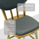 Ver imagem 4 de Cadeira de Jantar Madeira Maciça Torneada Estofada Courino Assento 43cm Sala Cozinha Bar - Natural