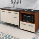 Ver imagem 2 de Balcao Cooktop 4 Bocas e Pia 120cm Savana Off White Mobbs