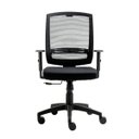 Ver imagem 2 de Cadeira de Escritório Giratória New Opus Roal Preta Encosto em Tela Base Nylon PU Syncron