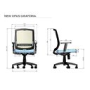 Ver imagem 5 de Cadeira de Escritório Giratória New Opus Roal Preta Encosto em Tela Base Nylon PU Syncron