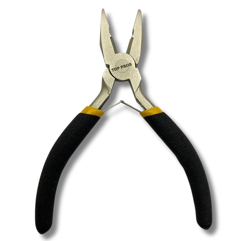 Alicate Mini Universal 4,5" com Mola Niquelado Aço Carbono Eletricista Cabo Borracha Termoplástica