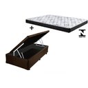 Ver imagem 1 de Cama Box Baú Solteiro Conforto Sintético Marrom + Colchão Solteiro Conforto Espuma D33 30x88x188