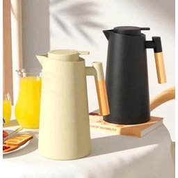Garrafa Térmica com Gatilho Wood 1l Chá/café Branco - 3
