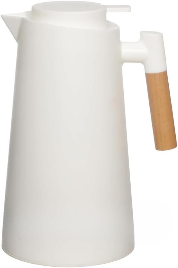 Garrafa Térmica com Gatilho Wood 1l Chá/café Branco - 4