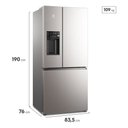 Ver imagem 2 de Geladeira Electrolux Frost Free Inverter 540 Litros 3 Portas Inox Look - IM8IS