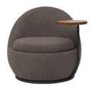 Ver imagem 6 de Poltrona Orgânica Kaira com Mesa Lateral Esquerda Base Fixa Preto Bouclé Marrom - Nexta Casa