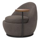Ver imagem 1 de Poltrona Orgânica Kaira com Mesa Lateral Esquerda Base Fixa Preto Bouclé Marrom - Nexta Casa