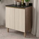 Ver imagem 2 de Balcão com Tampo 2 Portas MDF 60 cm Kali 1222022 Carvalho Toq Bianco Nicioli