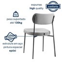 Ver imagem 5 de Conjunto 4 Cadeiras lavínia Linho Cinza/aço Preto - Salaone