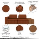 Ver imagem 3 de Sofá Ilha com Encosto e Almofadas Móveis Olimpo 245cm Modulado Linho/pu Terracota/caramelo G45 - Gra