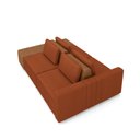 Ver imagem 5 de Sofá Ilha com Encosto e Almofadas Móveis Olimpo 245cm Modulado Linho/pu Terracota/caramelo G45 - Gra