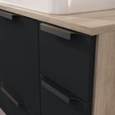Ver imagem 2 de Conjunto Gabinete Banheiro Yaris 80cm (gabinete + Cuba + Espelheira +tampo Vidro) Madeirado / Preto
